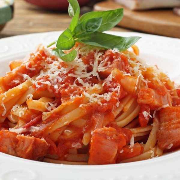 Pici  alla amatriciana+pane