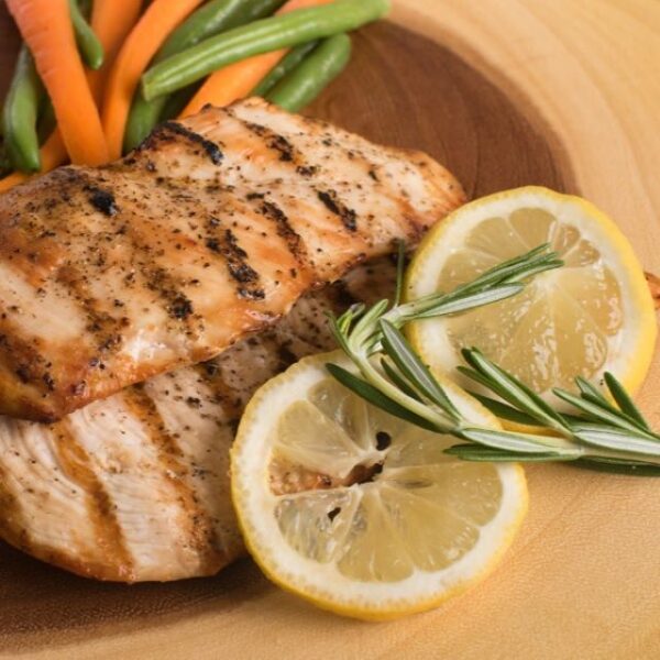 Petto di pollo ai ferri+verdura+pane