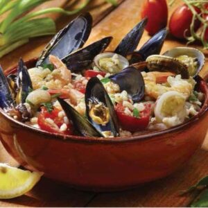 Orzotto ai frutti di mare+pane